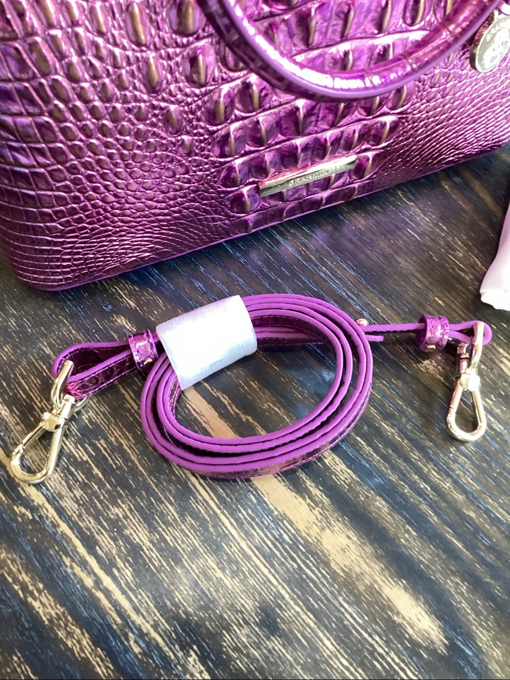 Brahmin Large Duxbury Satchel Bag Opera Melbourne Iridescent Leather $315 Retail - Picture 6 of 11